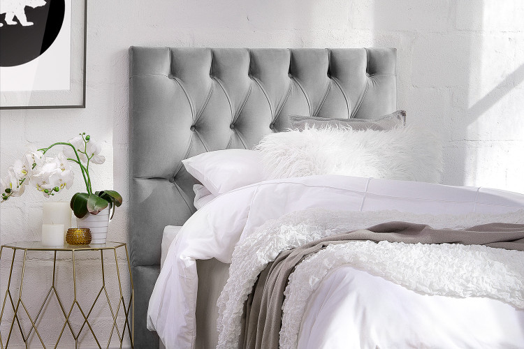 Catherine Bed - Three Quarter | Velvet Grey