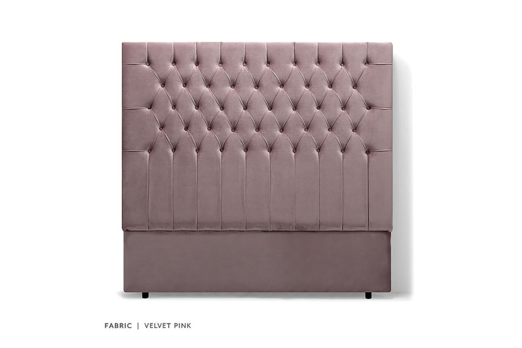 Kate Headboard Double - Velvet Pink Double Headboards - 2