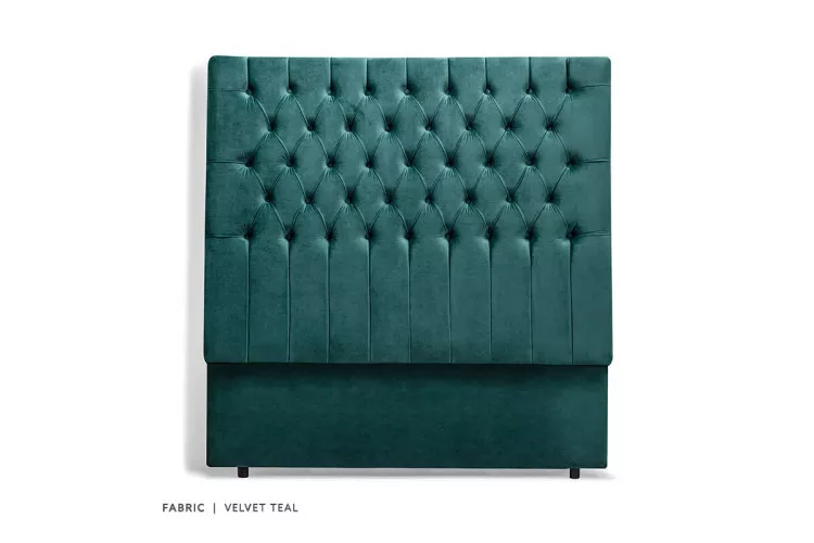 Kate Headboard Double - Velvet Teal Double Headboards - 1