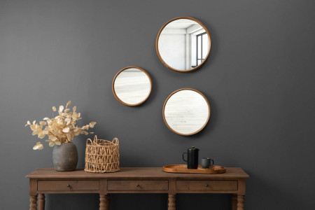 Norla Large Round Mirror  Contemporary Mirrors - Amor Decor