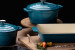 Nouvelle Cookware Set - Caribbean Blue & Apron - Ash & Brown Nouvelle Cookware & Apron Sale - 2