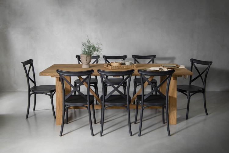 Cavern Durance 8-Seater Dining Set - 2.2m - Matt Black 8-Seater Dining Sets - 1