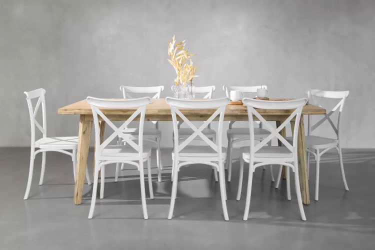 Bradford Durance 8-Seater Dining Set - 2.1m - Matt White 8-Seater Dining Sets - 1