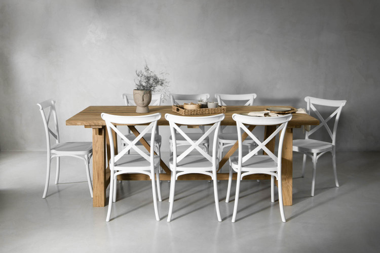 Cavern Durance 8-Seater Dining Set - 2.2m - Matt White 8-Seater Dining Sets - 1