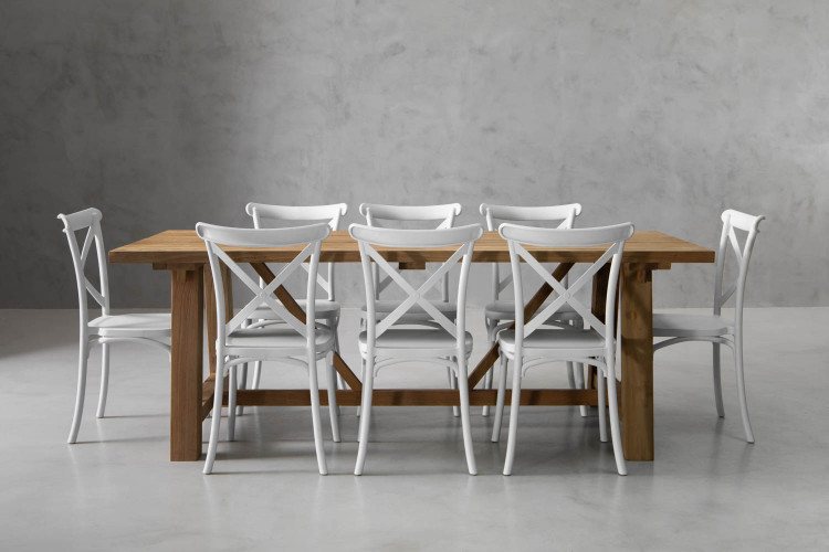 Cavern Durance 8-Seater Dining Set - 2.2m - Matt White 8-Seater Dining Sets - 1