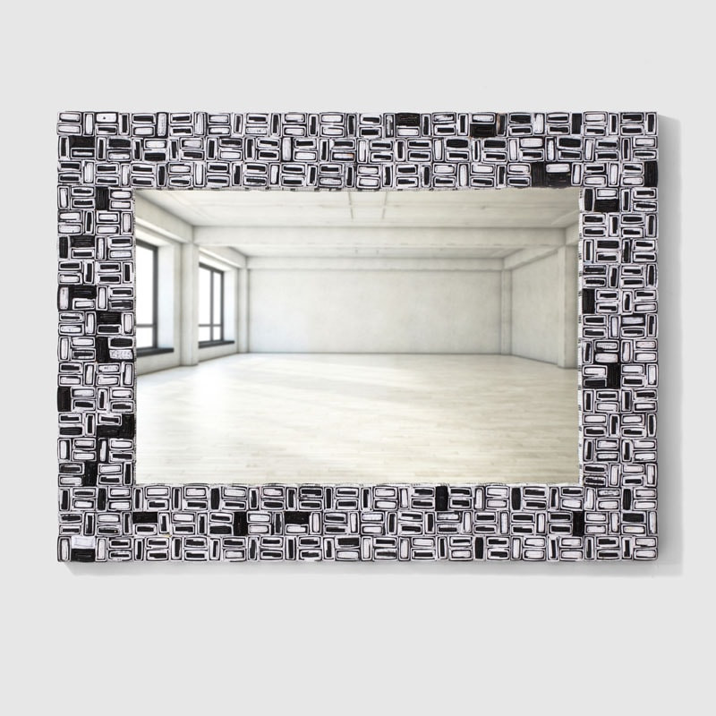 Download Paper Art Framed Mirror Black White