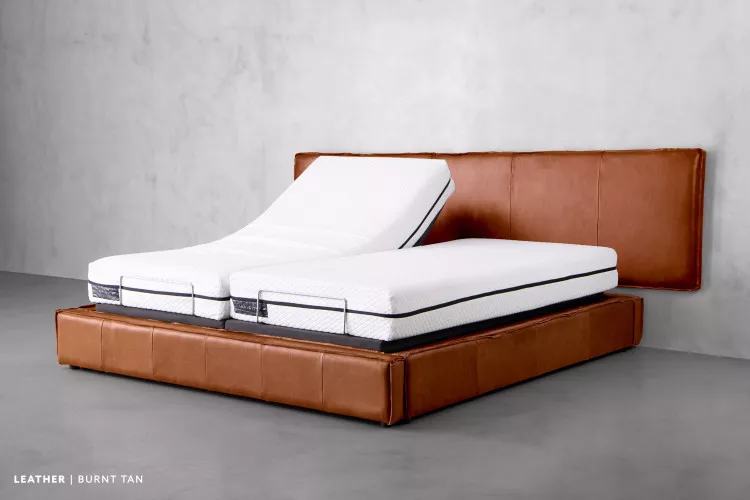 Slumberflex Matlock Grand Adjustable Bed - King XL - Burnt Tan King Extra Length Beds - 1