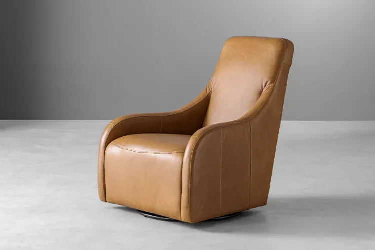 Vesper Leather Swivel Armchair - Sahara Armchairs - 1
