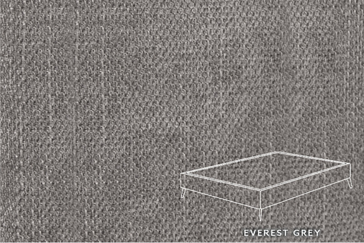 Demo - Maya Upholstered Bed Base-Q-Everest Grey Demo Clearance - 1
