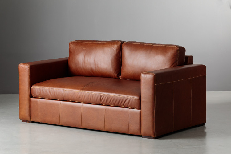Archer 2-Seater Leather Couch - Burnt Tan 2 - Seater Couches - 1