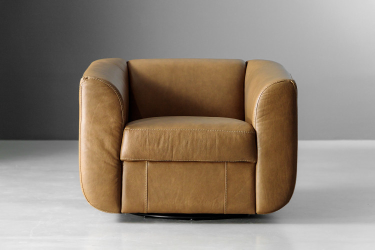 Winslow Leather Swivel Armchair - Sahara Armchairs - 2