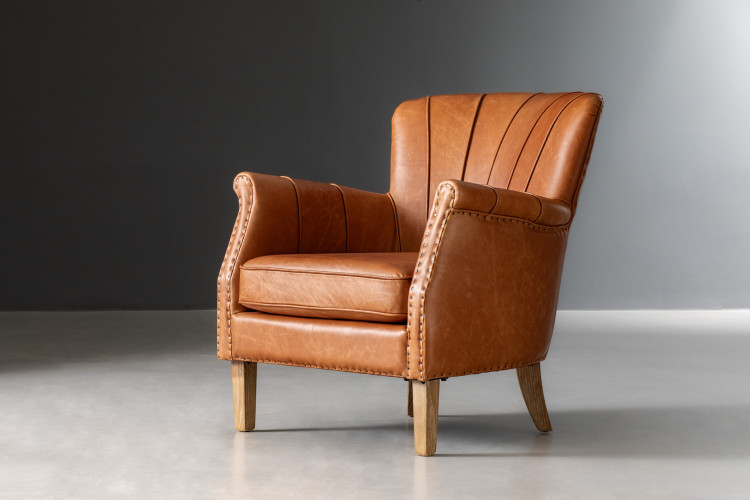 Northampton Leather Armchair - Aged Tan Leather Armchairs - 1