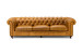 Demo - Jefferson Chesterfield 3-Seater Leather Couch - Tan Brown Demo Clearance - 1