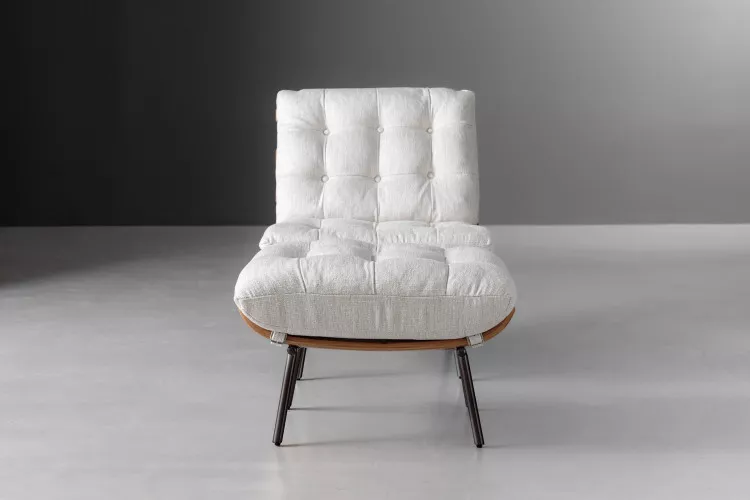 Fidel Chair & Footstool - Bone Lounge Chairs - 1