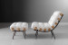 Fidel Chair & Footstool - Bone Lounge Chairs - 3