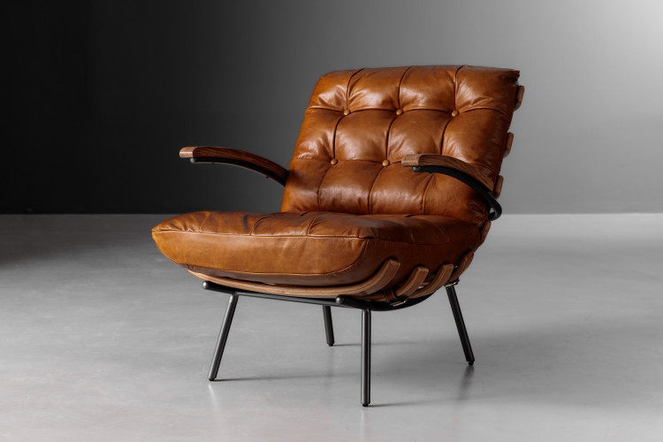 Fidel Leather Armchair - Tan Armchairs - 1