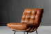 Fidel Leather Chair & Footstool - Tan Lounge Chairs - 8