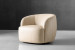 Tayson Leather Swivel Armchair - Ivory Armchairs - 1