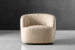 Tayson Leather Swivel Armchair - Ivory Armchairs - 11