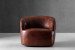 Tayson Leather Swivel Armchair - Mocha Armchairs - 3