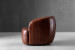 Tayson Leather Swivel Armchair - Mocha Armchairs - 7