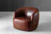 Tayson Leather Swivel Armchair - Mocha Armchairs - 5