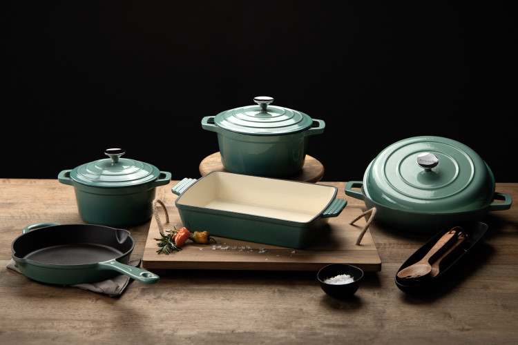 Nouvelle Cast Iron 8-Piece Cookware Set - Misty Teal Nouvelle Cast Iron Sets - 1