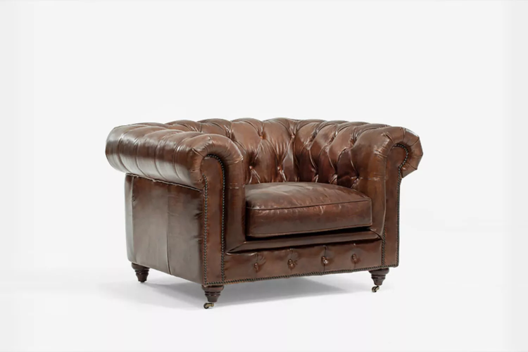 Demo - Jefferson Chesterfield Armchair-Vintage Brown Demo Clearance - 1