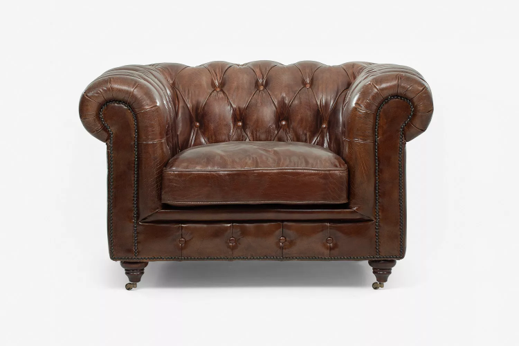 Demo - Jefferson Chesterfield Armchair-Vintage Brown Demo Clearance - 1