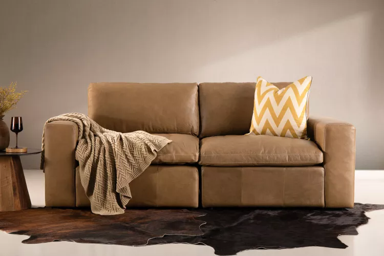 Bexley 3-Seater Leather Couch - Sahara 3 - Seater Couches - 2