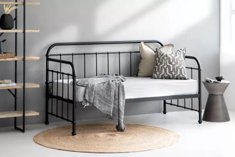 Eralena Metal Daybed - Matt Black Sleeper Couches and Daybeds - 7