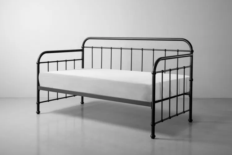 Eralena Metal Daybed - Matt Black Sleeper Couches and Daybeds - 7