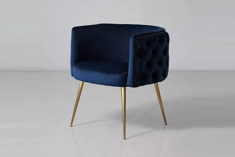 Demo - Bellamy Velvet Dining Chair - Midnight Blue Demo Clearance - 1