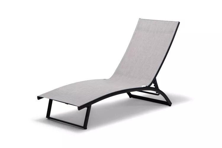 Alayna Pool Lounger - Grey and Black Sun and Pool Loungers - 1