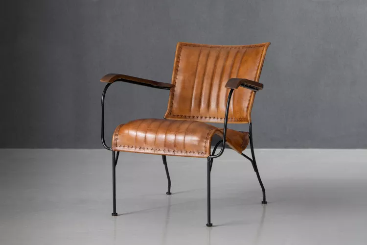 Jolie Leather Armchair - Burnt Tan Armchairs - 1