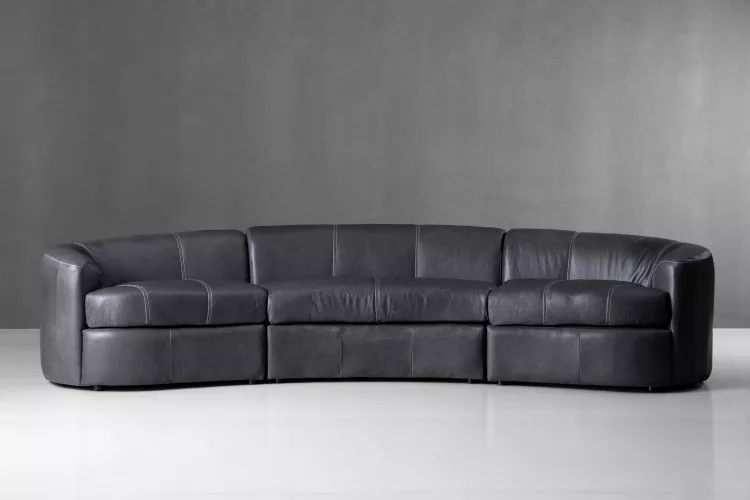 Gracelyn Leather 4-Seater Couch - Charcoal 4 Seater Leather Couches - 1