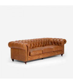 Jefferson Chesterfield Couch Tan Brown