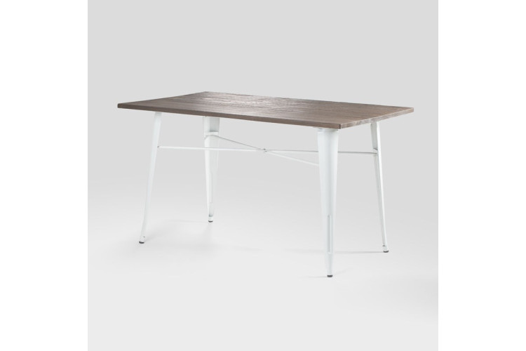 Clement Metal Dining Table - White | Dining Room Tables -