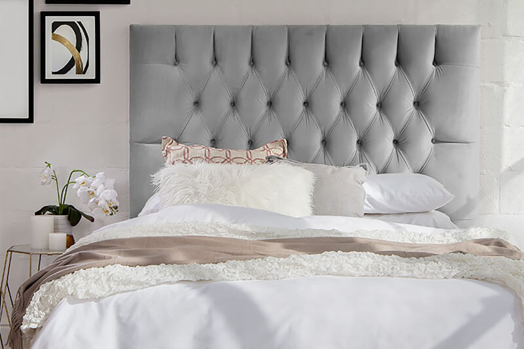 Catherine Bed - Double | Velvet Grey