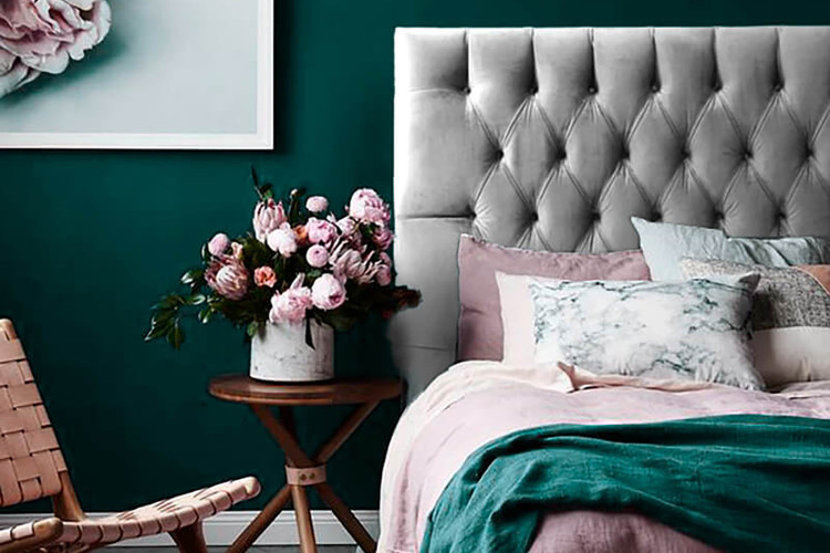 Catherine Bed - King | Velvet Grey