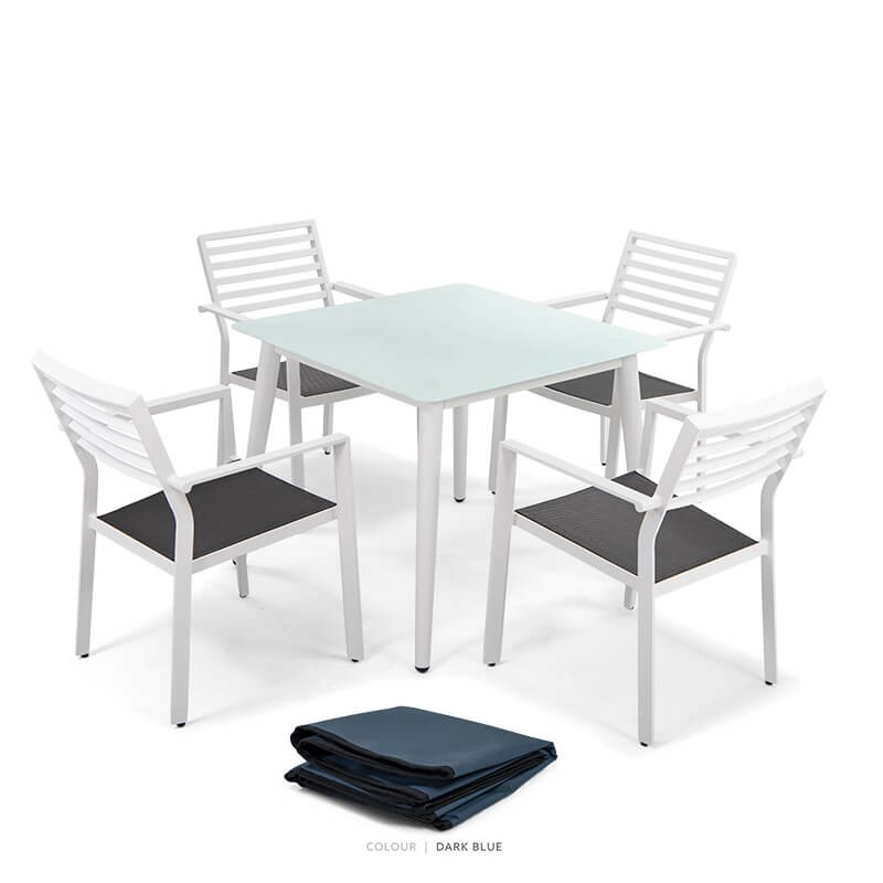 Silvio Dining Table San Benito Chairs Protective Cover Dark Blue Patio Covers Patio Cielo