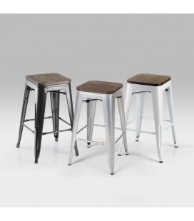 Matthew Metal Stool With Wood Top | Bar Chairs -