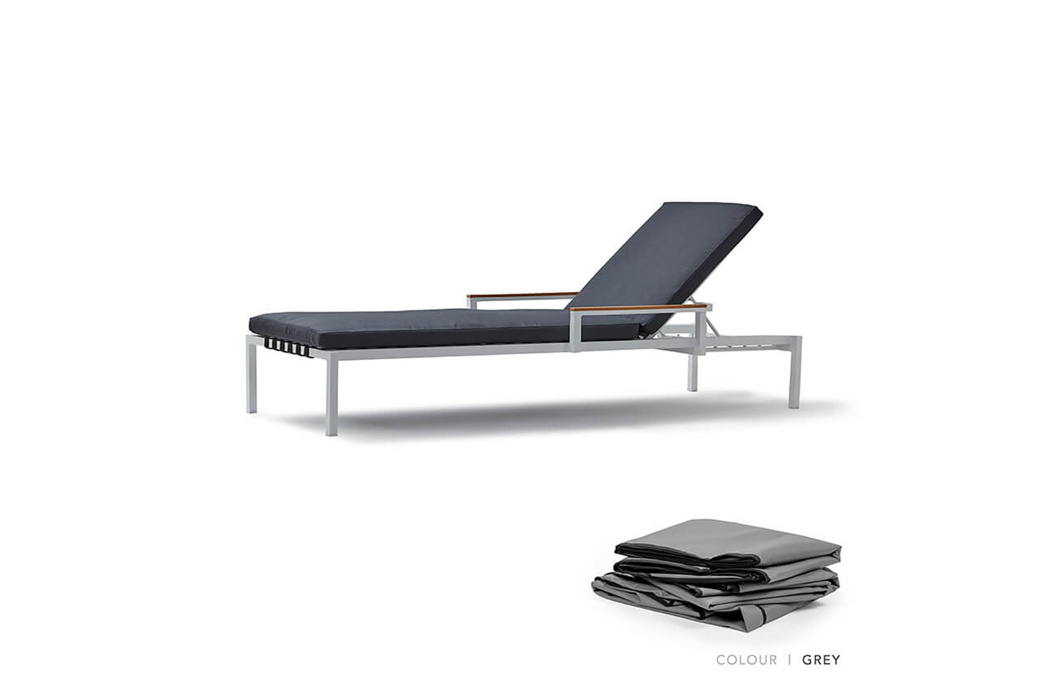 grey outdoor loungers