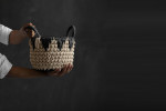 Kiman Basket - Small - Dark Grey & Natural | Baskets| Decor -