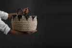 Kiman Basket - M - Dark Grey & Natural | Baskets | Decor -