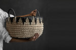 Kiman Basket Large - Dark Grey & Natural | Baskets | Decor  -