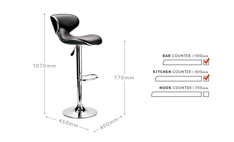 jorja contemporary pu bar chair